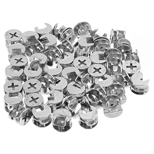 Produktbild: VILLCASE 50 Stücke öbel Verbindung Cam Lock Beschläge 15Mm Cam Lock öbel Verschluss öbel Stecker Cam Lock Beschläge Schraube für Schrank Schublade öbel Panel Verbindung