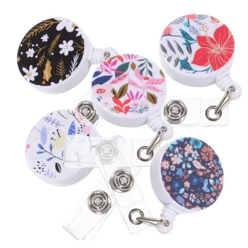 Produktbild: VILLCASE 5 Stücke Einziehbarer Ausweishalter Pin Id Kartenhalter für Krankenschwestern Ausweishalter Lanyard Ausweisclip Namensschildhalter