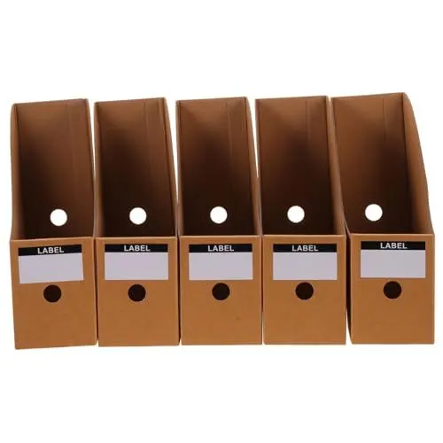 Produktbild: VILLCASE 5er-pack Aktenständer Dokumentenhalter Rack Desktop-aufbewahrungsregal Büro-aufbewahrung Schreibtischregal Aktenordner-organizer-deckel