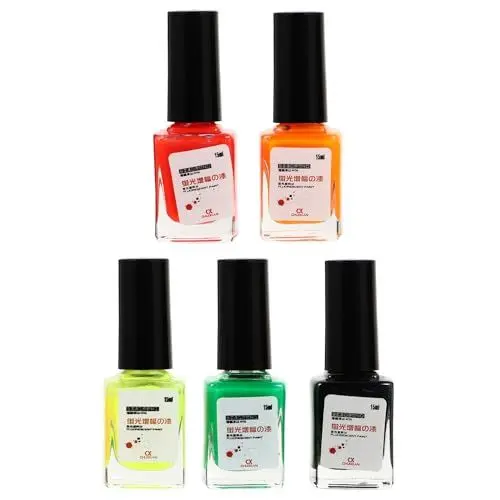 Produktbild: VILLCASE 5 Flaschen Angel Float Farben FüR Forellenangeln, Wasserdichte Fluoreszierende Acrylfarben in Schwarzlicht, Ideal FüR Diy Und Bastelprojekte
