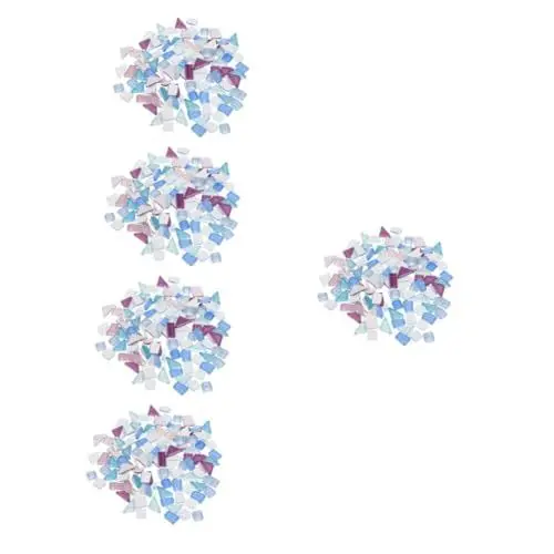Produktbild: VILLCASE 5 Sätze Mosaikfragmente Buntglas-Kit Kathedralglasmosaikfliesen Kinderhandwerk gebeizte Mosaikfliesen Zubehör für Buntglas Keramikfliesen Suite Bastelmaterial Glasteller Glasstein