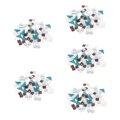 Produktbild: VILLCASE 5 Sätze Mosaikfragmente Mosaikfliesen Aus Glas Mosaikfliesen Der Kathedrale Kunsthandwerk Für Kinder Bastelbedarf Für Kinder Farbiges Glas Handbuch Dekorationsmaterial Glasstein