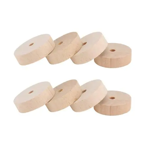 Produktbild: VILLCASE 60 Stk Log-rad Holzspulen Bastelräder Kleine Räder Für Holzräder Zum Basteln Holzbausatz Fahrzeugräder Aus Holz Lkw-räder Aus Holz Minirad Dübel Malset Malen Kind Hölzern Spielzeug