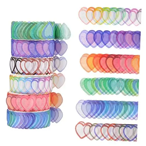Produktbild: VILLCASE Washi-tape-aufkleber in Herzform 100 Stück – Scrapbook-papierdekorationen Für Journal Und Planer