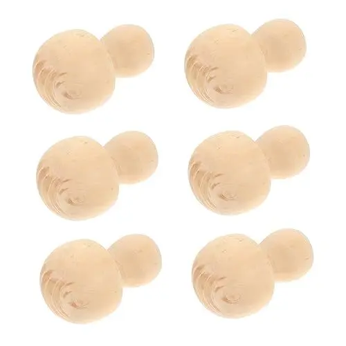 Produktbild: VILLCASE 6st Holzschmuck Selber Machen Diy Malerei Holzverzierung Puppen Aus Holz Keramikpilze Für Den Garten Miniatur Unfertiger Mini-pilzfigur Figuren Malset Puppenhaus Zubehör Kind