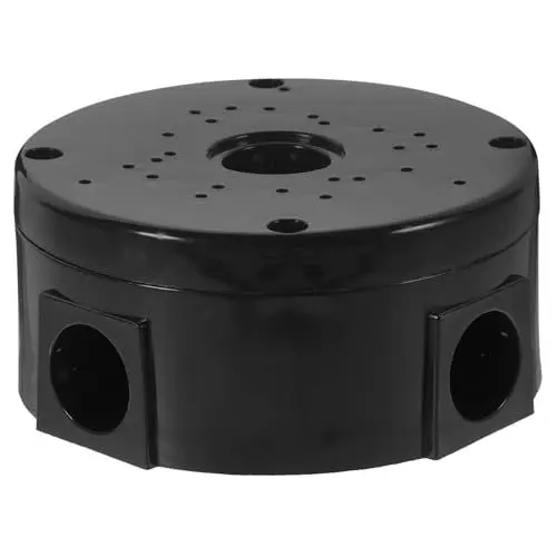 Produktbild: VILLCASE wasserdichte Anschlussdose Für Kamera, 10mm Durchmesser Runder Junction Box, Universelle Kabelbox Aus Kunststoff Für Dome Kameras, Schwarz Schutzbox für Außen- Und Innenbereich