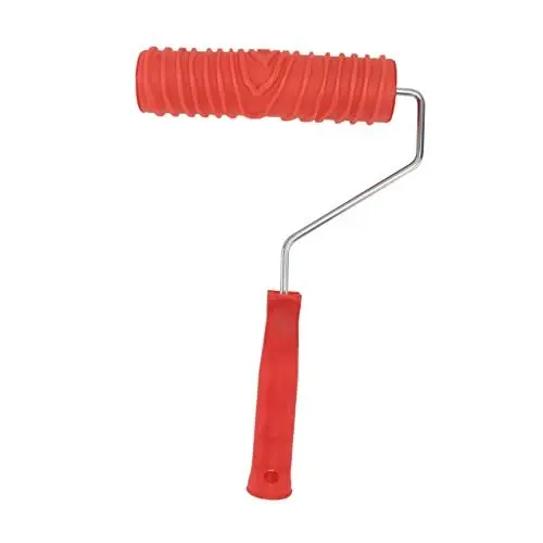 Produktbild: VILLCASE Diy Wanddekoration Holzmaserung Malroller mit Kunststoffgriff Rot Imitation Holzoptik für Kreative Wandgestaltung Geeignet für Struktur und Dispersionsfarben