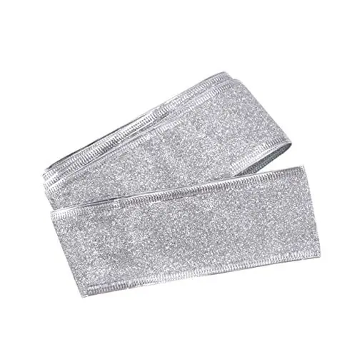 Produktbild: VILLCASE Exquisites Weihnachtsband Dekoband Glitzer 200x5cm Silber Baumschmuck Band