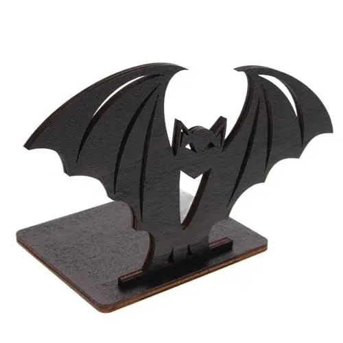 Produktbild: VILLCASE Halloween-kerzenhalter Halloween-Dekorationen Im Innenbereich Fledermäuse Halloween-Dekoration Ecke Spinnennetz Halloween Kegelkerzenhalter Halloween-Figuren Bauernregal Black Holz