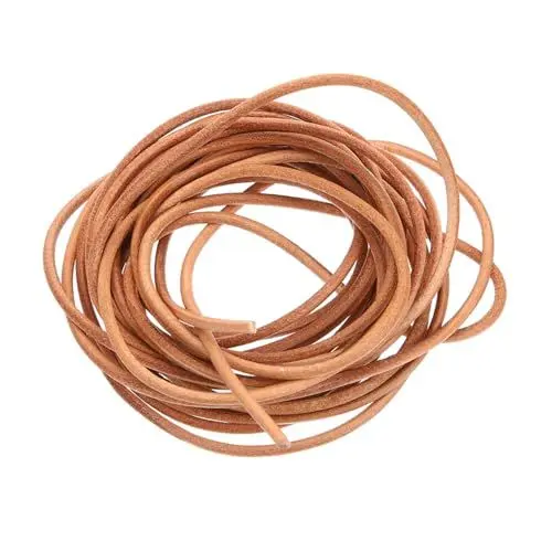 Produktbild: VILLCASE Mit Rindsleder umwickeltes Seil Schmuck Handwerk Seil Kabel Werkzeuggürtel gimp bastelschnur Hand schmuck Lederband zur Herstellung von Armbändern Lederband zum Basteln Light Brown