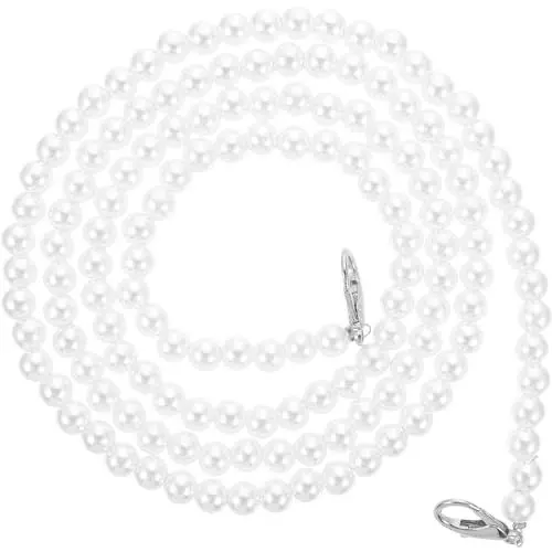 Produktbild: VILLCASE DIY Perlenkette Tasche Kette, 120cm Silber Perlen Umhängetasche Riemen, Handykette Perlen, Ersatz Schulterriemen Für Handtaschen, Stilvolles Taschenzubehör für Dekoration Und Reparatur