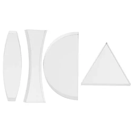 Produktbild: 4 Stück Optische Linsen Set für Physikunterricht - Zylindrische Konvex Und Konkavlinse, Halbkreislinse, Gleichseitiges Dreiecksprisma - Ideal für Optik Experimente Und Klassenzimmer Demonstrationen