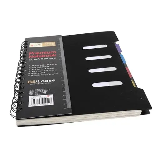 Produktbild: VILLCASE Notizbuch Mit Mehreren Fächern Spiralbindung Schultagebuch Büro-memo Ästhetik Notizbuch Kunststoffschale Zufällige Auswahl