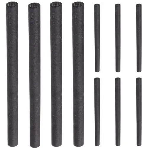Produktbild: VILLCASE 10 Stück Graphit Elektroden Zylinderstangen, 8 Mm Durchmesser Kohlefaserstab, Graphitstange Ideal für Elektrochemische Experimente Und Heimgebrauch (Schwarz)