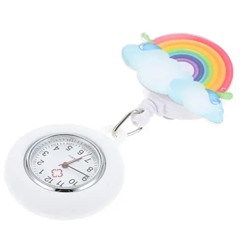 Produktbild: VILLCASE Schwesterntisch Digitaluhr Für Frauen Silikon Arzt Uhr Frauen Arzt Taschenuhr Revers Uhren Clip Auf Uhr Schwesternuhr Für Damen Kieselgel Taschenschnalle Karikatur
