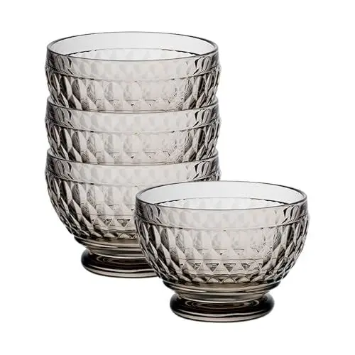Produktbild: Villeroy & Boch Boston Coloured Dessertschalen Smoke 4er Set, 250 ml, Schale aus Kristallglas für Obst und Snacks, Spülmaschinengeeignet, Grau