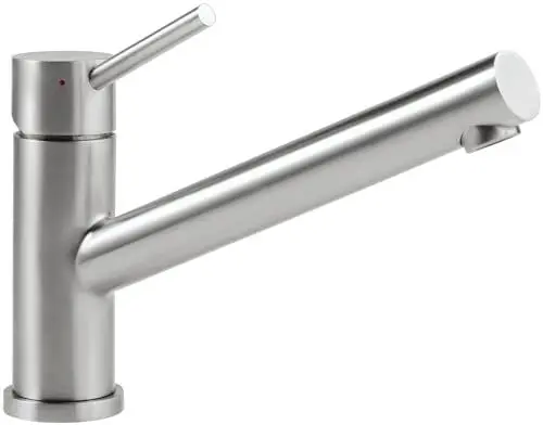 Produktbild: Villeroy & Boch Como Küchenarmatur, Niederdruck, Wasserhahn Küche mit Keramikkartusche und 360° Schwenkbereich, Spültischarmatur wassersparend, Auslauf Höhe 135mm, Edelstahl massiv