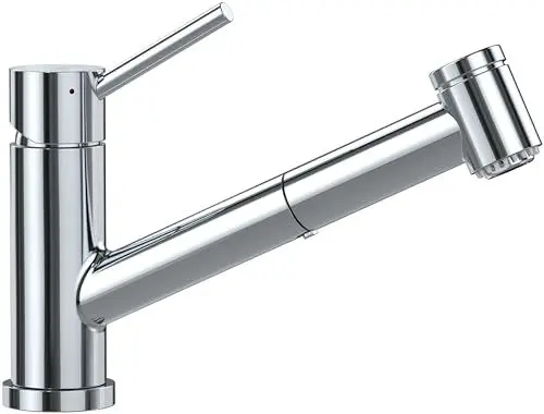 Produktbild: Villeroy & Boch Como Switch Küchenarmatur, Hochdruck, Wasserhahn Küche mit ausziehbarer Brause und Umschaltfunktion, Spültischarmatur wassersparend, Auslauf Höhe 120mm, Edelstahl massiv, poliert