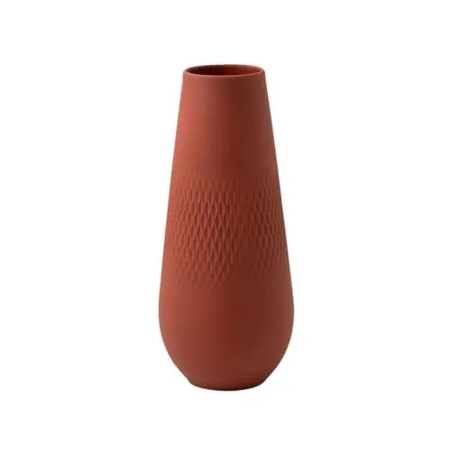 Produktbild: Villeroy & Boch Manufacture Collier Terre Vase Carre hoch, eindrucksvolle Blumenvase für Kommoden und die Festtafel, Premium Porzellan, 26 cm,