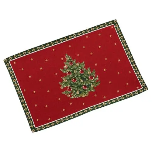 Produktbild: Villeroy & Boch – Toy's Delight Platzset Tannenbaum Mehrfarbig, Waschmaschinengeeignet, Gobelin Platzset Weihnachtsbaum, Tischset Weihnachten rechteckig, Baumwolle