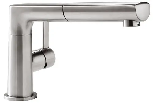 Produktbild: Villeroy & Boch Sorano Shower Küchenarmatur, Hochdruck, Wasserhahn Küche mit ausziehbarer Brause und 360° Schwenkbereich, Spültischarmatur wassersparend, Auslaufhöhe 151mm, Edelstahl massiv