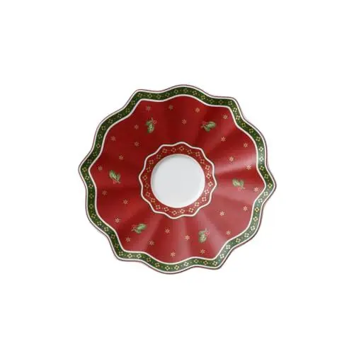 Produktbild: Villeroy & Boch Toy's Delight Milchkaffee-Untertasse, 19 cm, Premium Porzellan, Rot