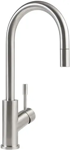 Produktbild: Villeroy & Boch Umbrella Flex Küchenarmatur, Hochdruck, Wasserhahn Küche mit ausziehbarer Brause und 360° Schwenkbereich, Spültischarmatur wassersparend, Auslauf Höhe 220mm, Edelstahl massiv