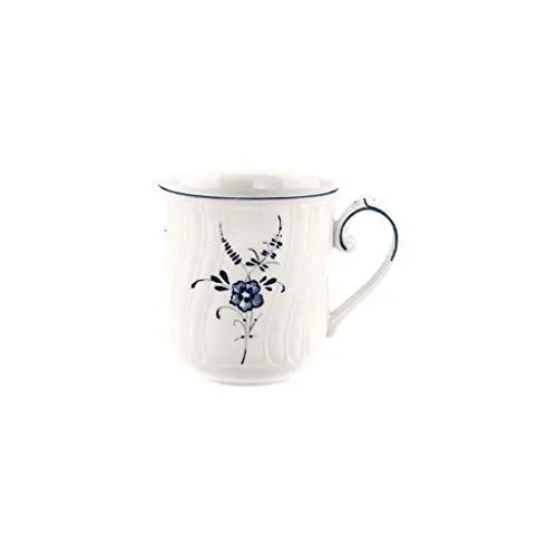 Produktbild: Villeroy & Boch – Vieux Luxembourg Henkelbecher Weiß, Spülmaschinenfest, Mikrowellensicher, Tasse, Becher, Kaffeebecher, Porzellan, Kaffeetasse, Heißgetränkebecher, Premium Pozellan