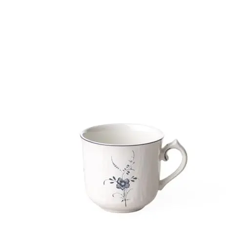 Produktbild: Villeroy & Boch Vieux Luxembourg Kaffeetasse, 120 ml, Höhe: 6,8 cm, Premium Porzellan, Weiß/Blau