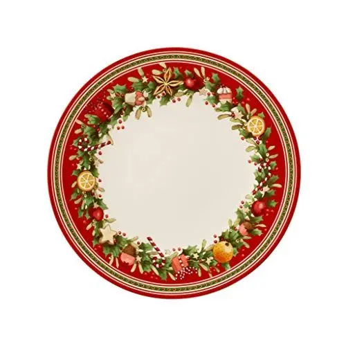 Produktbild: Villeroy & Boch Winter Bakery Delight Speiseteller, 27 cm, Premium Porzellan, Weiß/Rot