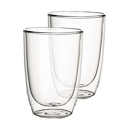 Produktbild: Villeroy & Boch – Artesano Latte-Macchiato-Becher Set 2 teilig Klar, Spülmaschinenfest, Mikrowellensicher, Tassen, Becher, Kaffeebecher, Porzellan, Heißgetränkebecher, Borosilikatglas