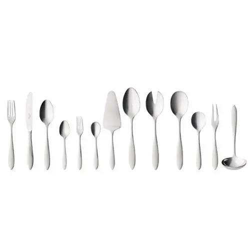 Produktbild: Villeroy & Boch – Arthur Besteckset 68 tlg. Silber/Platin, Spülmaschinenfest, Rostfrei, Besteck Set 68 teilig, Gabel, Messer, Löffel, Essbesteck Set, gebürsteter Edelstahl