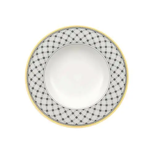 Produktbild: Villeroy & Boch – Audun Promenade Suppenteller 24 Cm Weiß/Grau/Gelb, Spülmaschinenfest, Mikrowellensicher, Teller Für Suppe, Suppenschüssel, Premium Porzellan