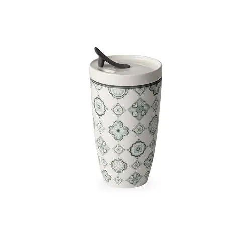 Produktbild: Villeroy & Boch – Becher To Go Jade 350 Ml, Spülmaschinenfest, Mikrowellensicher, Kaffeebecher To Go, Becher Keramik Mit Deckel, Coffee To Go Becher Für Kaffee, Heißgetränkebecher, Premium Porzellan