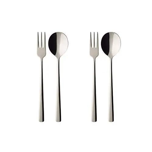 Produktbild: Villeroy & Boch – Daily Line Specials Spaghetti Besteck Set 4 Teilig Spülmaschinenfest, Pastabesteck, Mit Spaghettigabel / Nudelgabel Und Spaghettilöffel / Nudellöffel, Gabel Und Löffel, Edelstahl