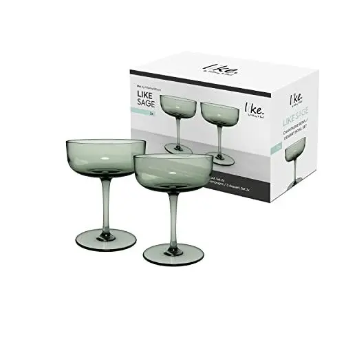Produktbild: like. by Villeroy & Boch – Like Glass Sekt-/Champagnerschale Grün, Spülmaschinenfest, Sektschale, Trinkgeschirr, Glas, Gläser, Kristallglas