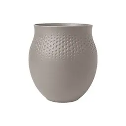 Produktbild: Villeroy & Boch - Manufacture Collier taupe, große Vase Carré, 23 cm, Premium Porzellan, Taupe 10-1687-5511