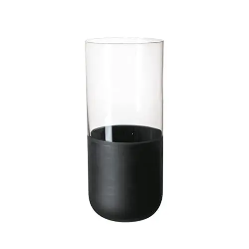 Produktbild: Villeroy & Boch – Manufacture Rock Longdrinkbecher Set 4 Teilig 300 Ml, Mattschwarzer Boden Handbemalt, Gläser, Glas, Cocktailgläser, Longdrinkgläser Set, Caipirinha Glas, Mojito Gläser, Kristallglas