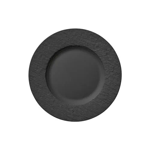 Produktbild: Villeroy & Boch – Manufacture Rock Speiseteller 27 Cm, Spülmaschinenfest, Mikrowellensicher, Schieferoptik, Teller Flach, Geschirr Teller, Essteller, Modern, Schwarz, Matt, Premium Porzellan