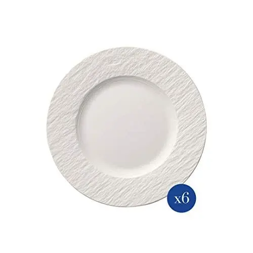 Produktbild: Villeroy & Boch - Manufacture Rock Weiß Frühstücksteller, 6 Stück, 22 cm, Premium Porzellan, Weiß