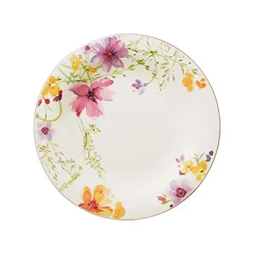 Produktbild: Villeroy & Boch – Mariefleur Basic Speiseteller 27 Cm Bunt Weiß Mit Blumen, Teller Einzeln, Geschirr Weiß Blumen, Essteller Keramik, Premium Porzellan