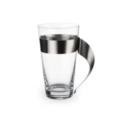 Produktbild: Villeroy & Boch – Newwave Ausgefallenes Latte Macchiato Glas 500 Ml, Spülmaschinenfest, Teeglas, Tasse, Becher, Heißgetränkebecher Groß Für Latte Macchiato, Cappuccino, Kaffee Und Glühwein, Edelstahl