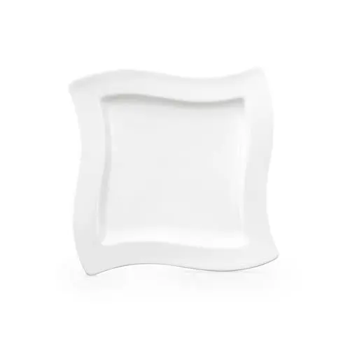 Produktbild: Villeroy & Boch – New Wave Frühstücksteller, Eckiger Teller, Teller Rechteckig Weiß, Grillteller, Kuchenteller, Geschirr Keramik, Essteller, Speiseteller, Premium Porzellan
