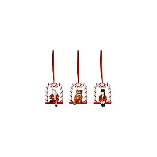 Produktbild: Villeroy & Boch - Nostalgic Ornaments, Ornamente Schaukel, Set 3tlg., 18x4x8cm, Porzellan, Mehrfarbig 14-8331-6691