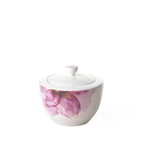 Produktbild: Villeroy & Boch - Rose Garden Zuckerdose, 300ml, Premium Porzellan, weiß/rosa
