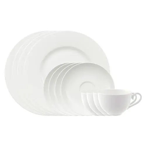 Produktbild: Villeroy & Boch – Royal Kaffee Set 18 Teilig Weiß 6 Personen, Spülmaschinenfest, Mikrowellengeeignet, Kaffeeservierset, Kaffeeservice, Frühstücksset, Tassen, Frühstücksteller, Premium Porzellan