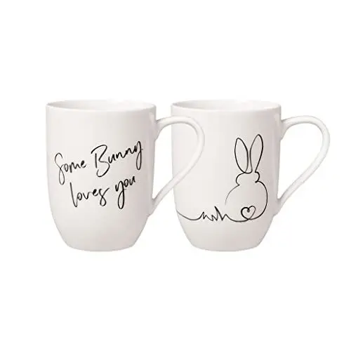 Produktbild: Villeroy & Boch – Statement Oster Set Hase 2 Teilig, Tassen Ostern Hase, Ostertassen Set, Becher Ostern, Osterbecher, Kaffeebecher, Heißgetränkebecher, Dekoration, Premium Porzellan