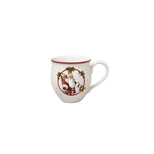 Produktbild: Villeroy & Boch - Toy's Delight Becher mit Henkel, Santa und Reh 13,5x9,5x10cm, Premium Porzellan, Weihnachtstasse, 390 milliliters