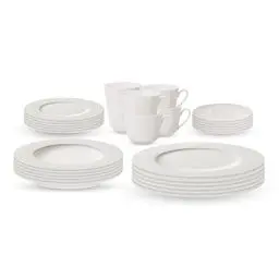 Produktbild: Villeroy & Boch – Twist White Geschirrset 30 Teilig Für 6 Personen, Spülmaschinenfest, Mikrowellensicher, Teller Set, Geschirr, Tafelservice, Kombiservice, Modernes Service Aus Porzellan