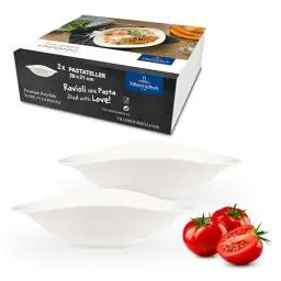 Produktbild: Villeroy & Boch – Vapiano Pastateller Set 2 Teilig, Pastateller Groß Tief Weiß, Nudelteller, Pastatellerset, Spaghettiteller, Suppenteller Tief, Salatteller Groß, Vapiano Teller Tief, Porzellan